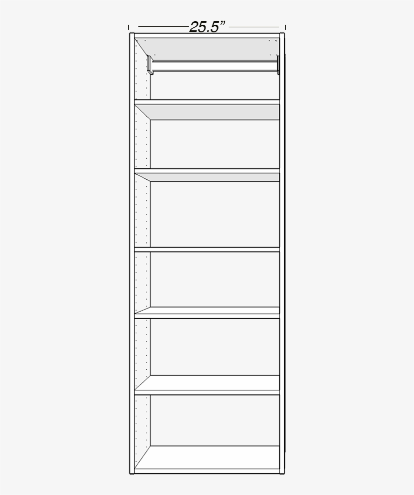 Closet Systems 24 Deep 25 5 Wide 1 Section Closet System - Shelf, transparent png #6415308