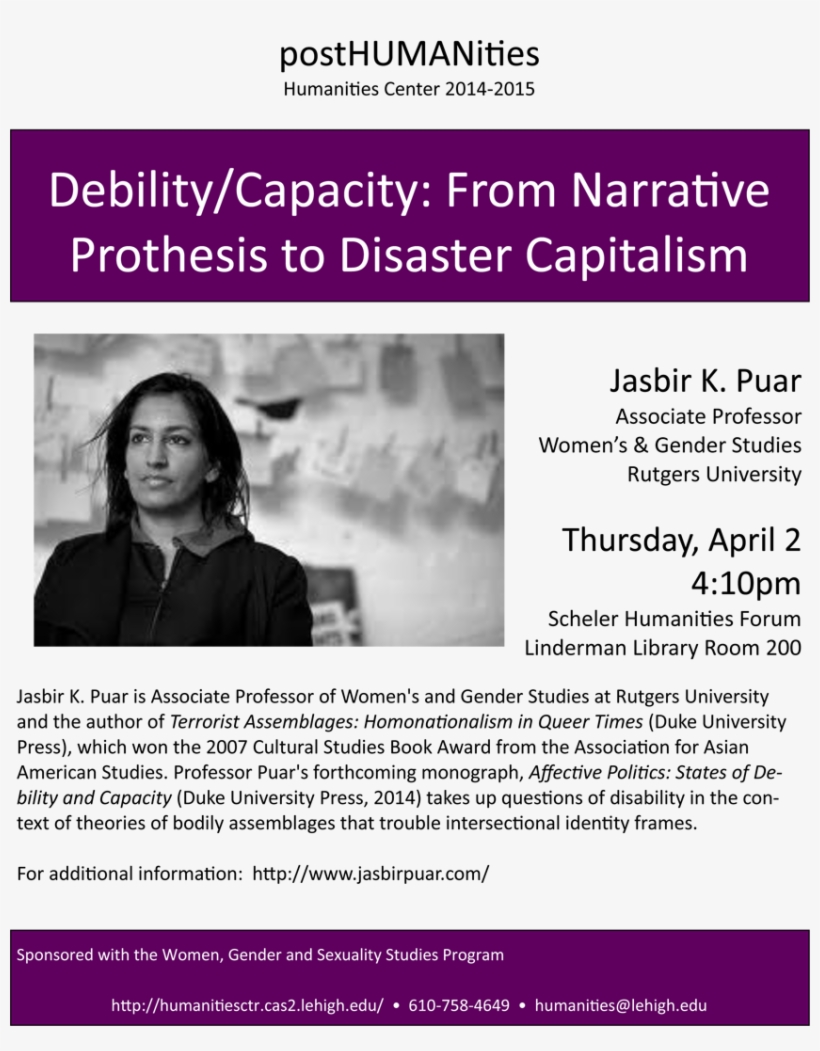 Puar Is Associate Professor Of Women's & Gender Studies - Woman, transparent png #6417469