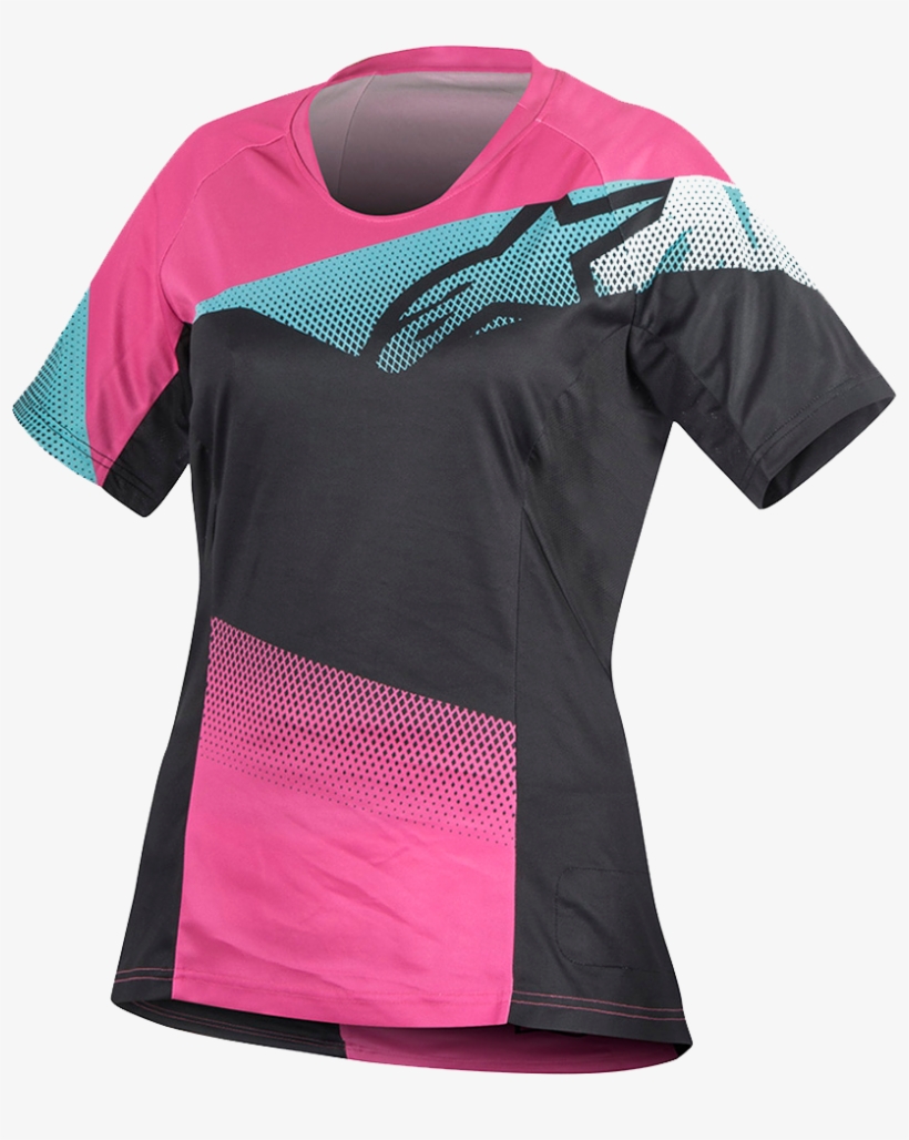 Alpinestars Stella Mesa Short Sleeve Jersey Black - Alpinestars Stella Mesa Ss レディース自転車シャツ ブラック/ローズ Xs, transparent png #6418306
