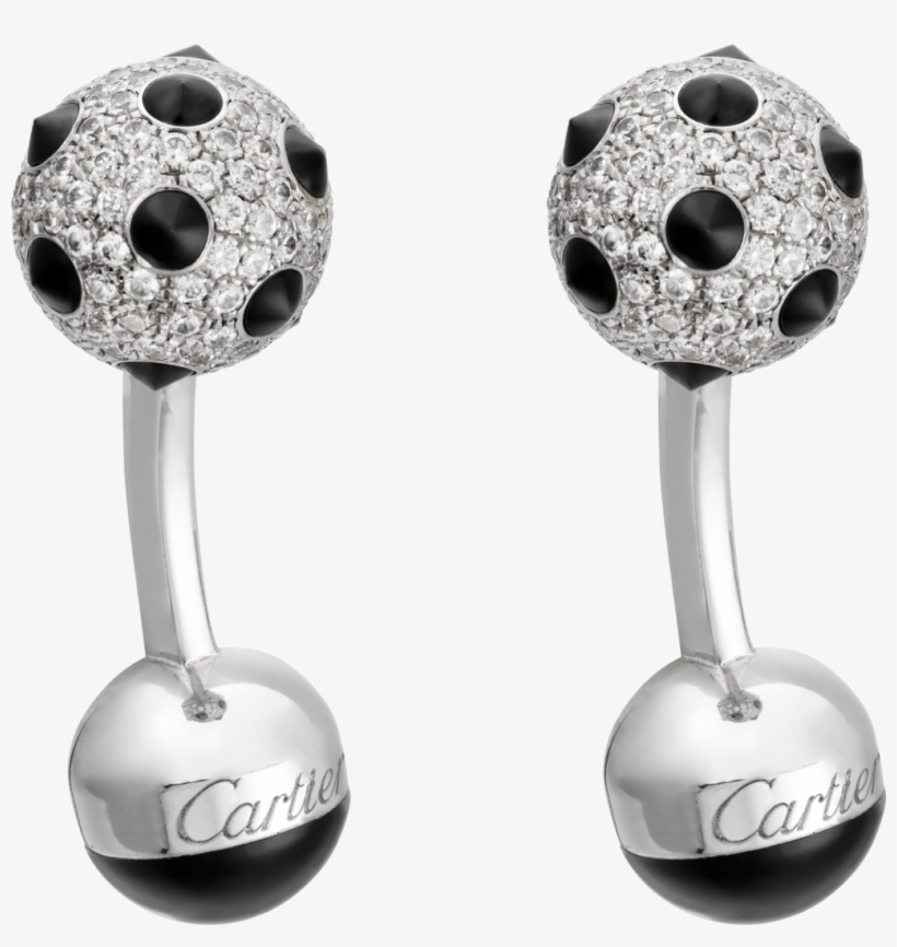 Picot Decor Cufflinks Paved With Diamondssolid White - Cufflinks Cartier, transparent png #6418573