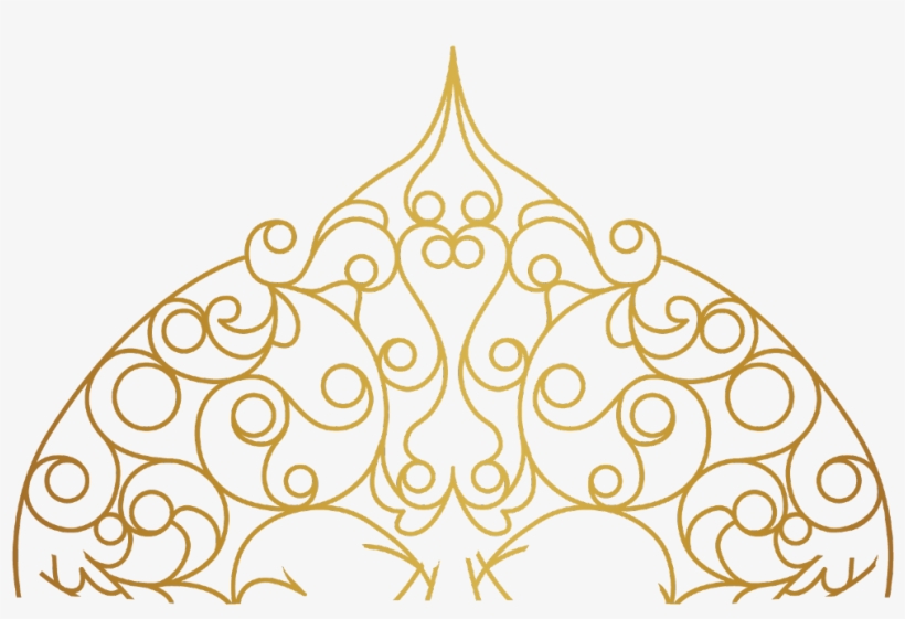 Mandala Swirls Design Pattern Paisley Gold Decor Decora - Decorative Golden Line Png, transparent png #6418623
