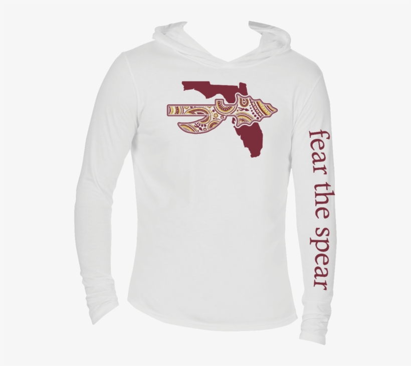Fear The Spear Long Sleeve Hooded Tee - Sweatshirt, transparent png #6418771