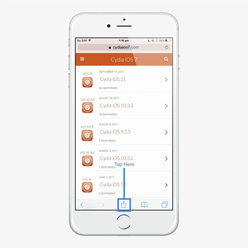 Webpage That Loads And Find The Up Arrow >> Tap On - Tutuapp Ios 11, transparent png #6418919