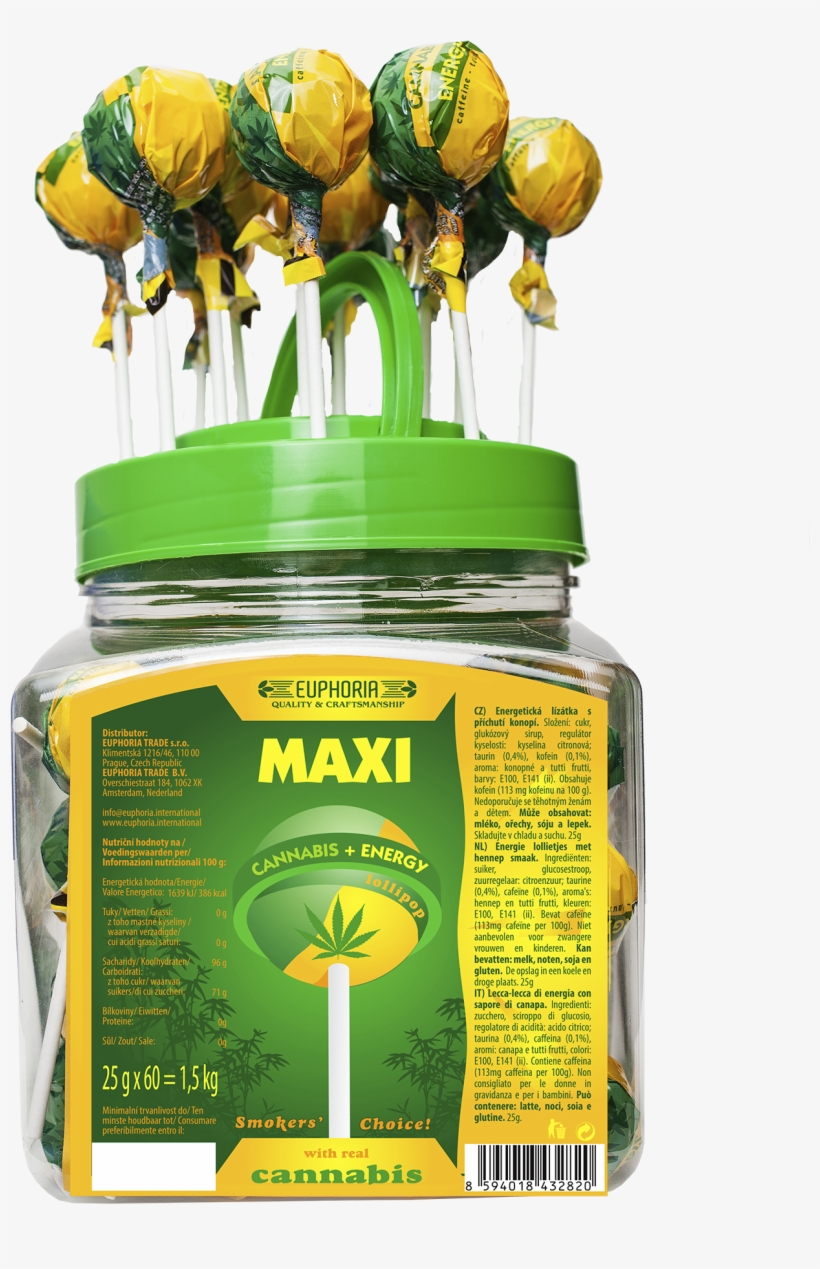 Cannabis Energy Maxi Lollipops Jar - Lizak Cannabis Energy, transparent png #6419821