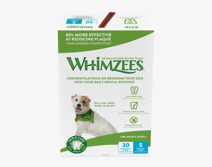 Whimzees Dog Treats - Phillips Food Supply Paragon 154103 30-count Box Whimzees, transparent png #6419995