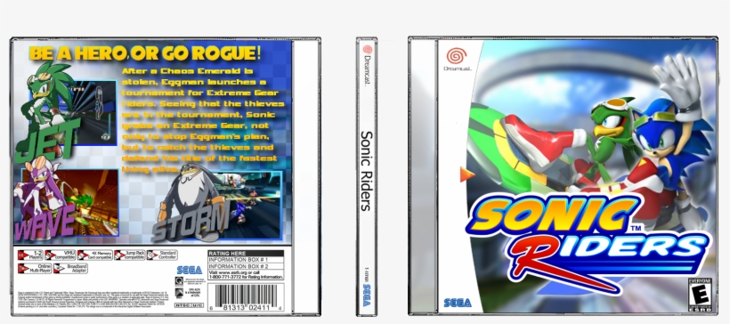 Comments Sonic Riders - Sega Dreamcast Front Template, transparent png #6420213