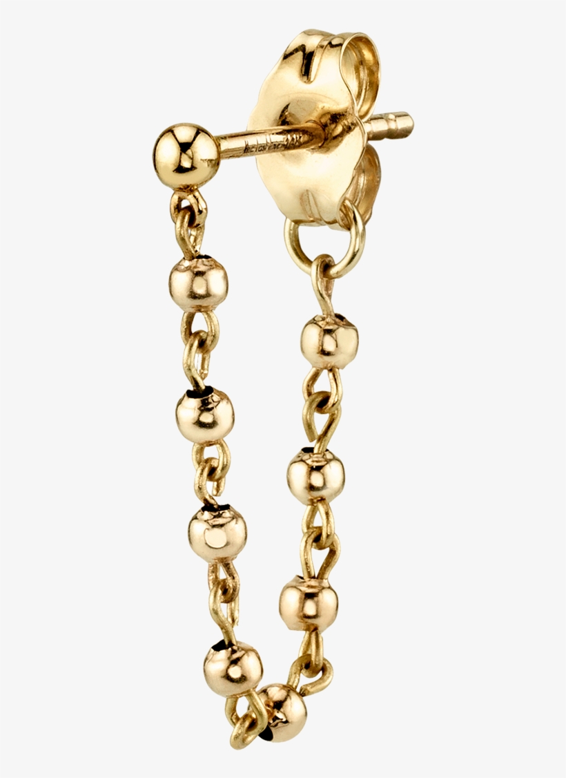 Gold Sphere Chain Earring - Earring, transparent png #6421993