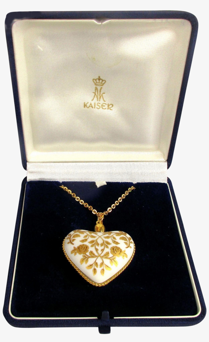 Vintage 1979 Kaiser Porcelain Heart ~ Mother's Day - Necklace, transparent png #6424454