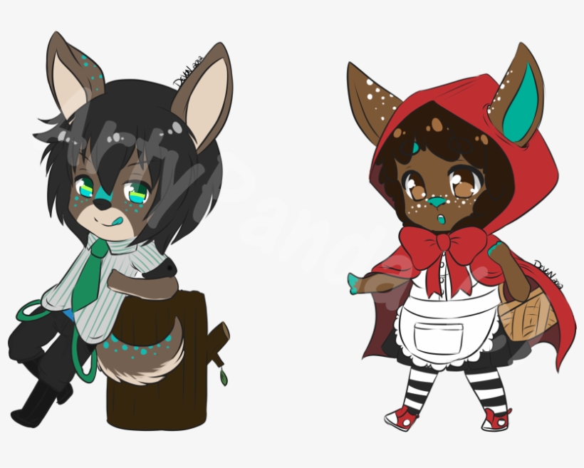 Little Red And The Big Bad Wolf - Cartoon, transparent png #6425028