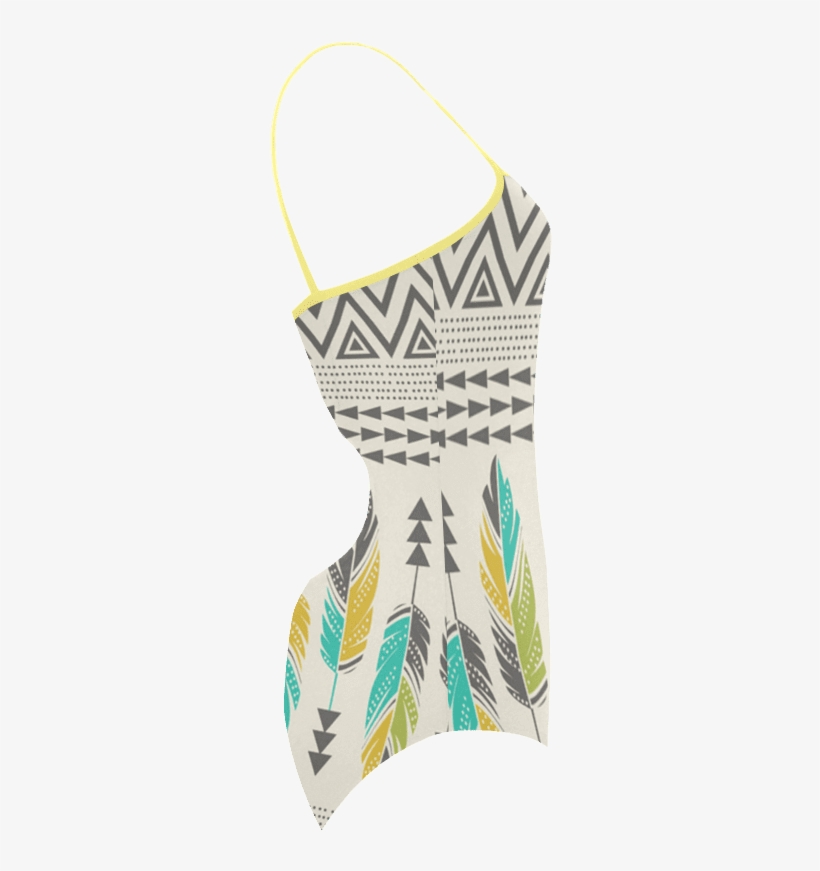 Feather Boho Strap Swimsuit - Painted Feathers-cream Iphone 6 Slim Case, transparent png #6426150