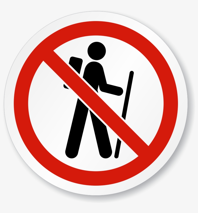 No Hiking Symbol Iso Prohibition Circular Sign - No Entry Authorised Personnel Only Sign, transparent png #6427181