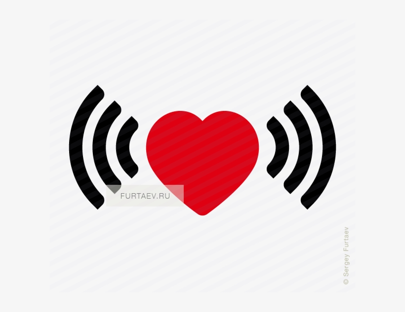 Vector Icon Of Wireless Signal Going From Heart - Wi-fi, transparent png #6429903