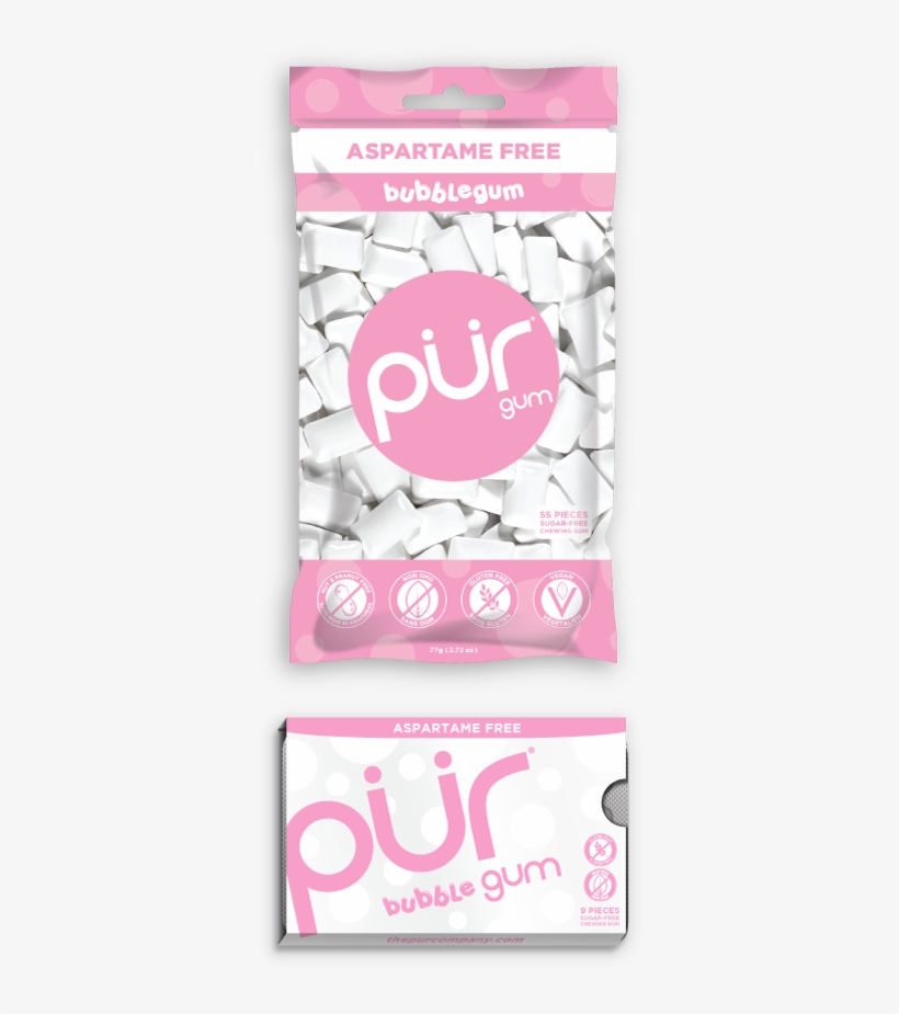 Pur Bubble Gum - Pur Gum Chocolate Flavours, transparent png #6433964