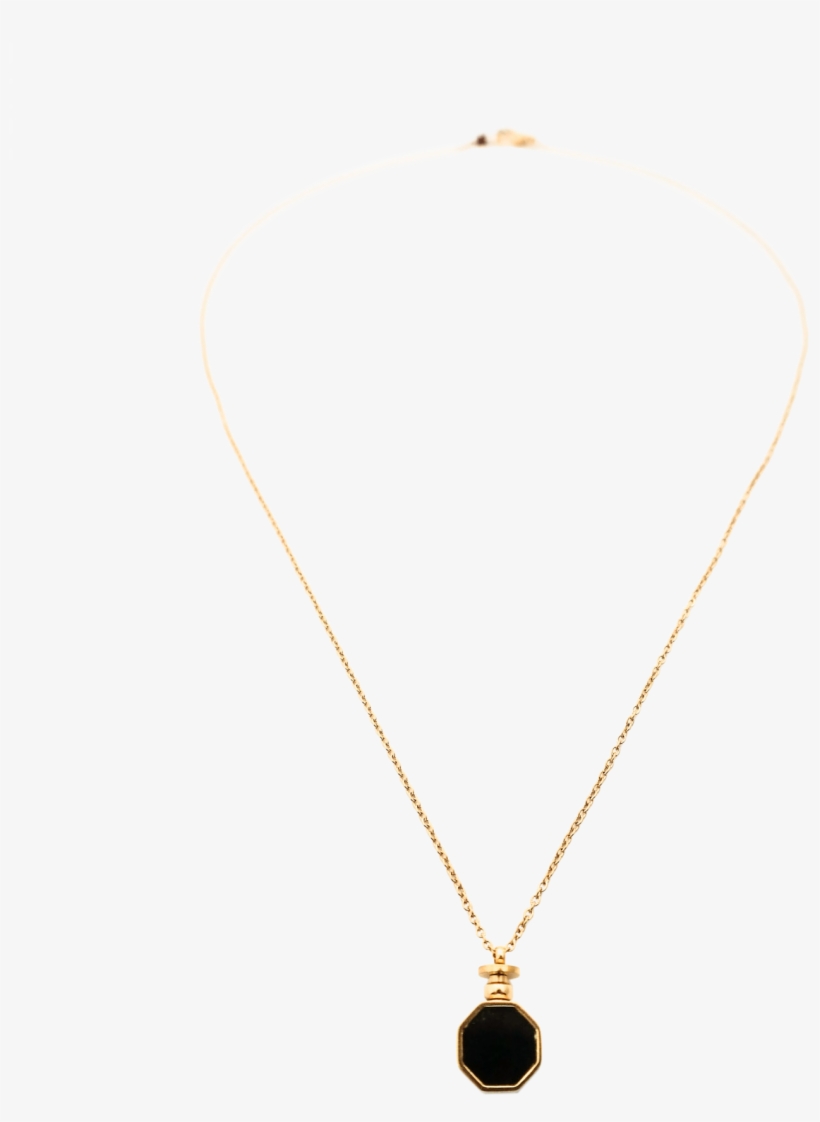 Golden Octagon Long Chain Necklace - Necklace, transparent png #6434069
