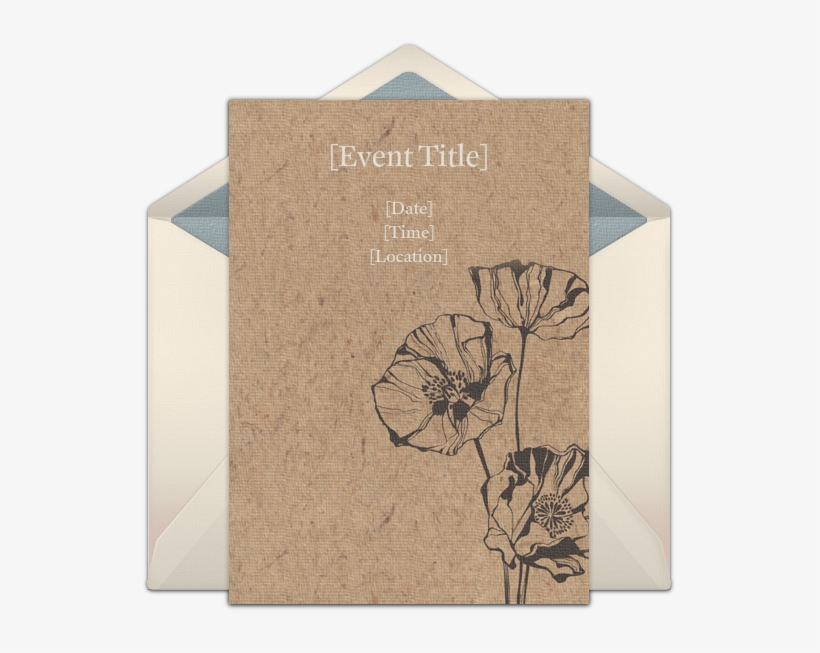 Flower Print Online Invitation - Wedding Invitation, transparent png #6434524