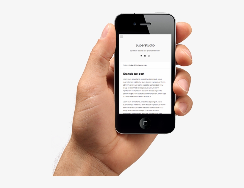 Superstudio Tumblr Theme For Non-header - Map On Smartphone Png, transparent png #6435038