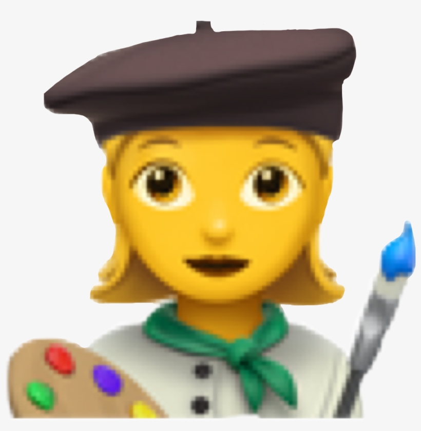 Sticker Emoji Artist Paintbrush Paint Pallette Loveit - Woman Police Officer Emoji, transparent png #6435758