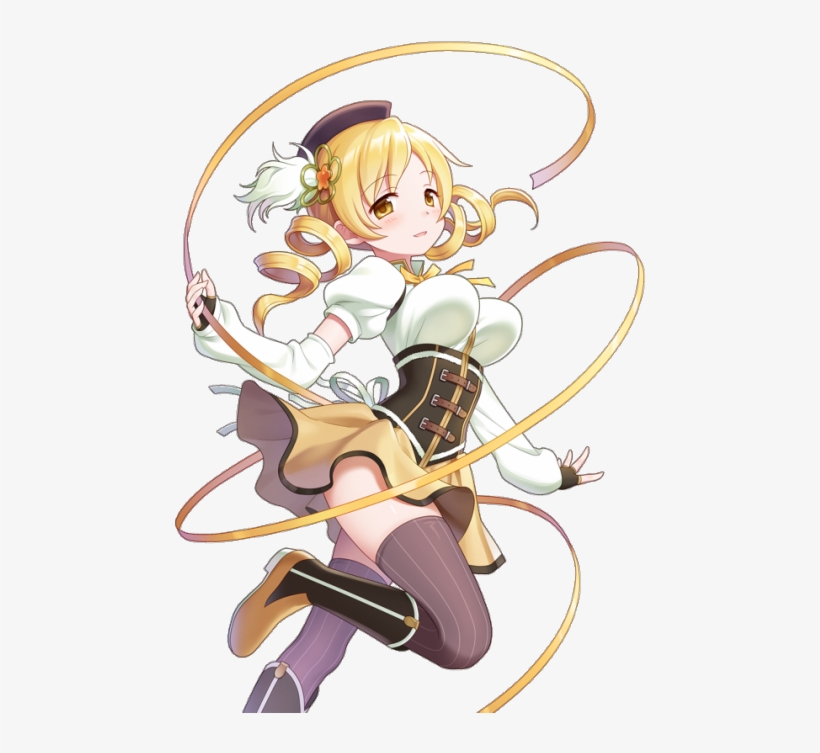 Official Artwork Of Tomoe Mami From The Puella Magi - 巴 マミ ウチ 姫, transparent png #6437922