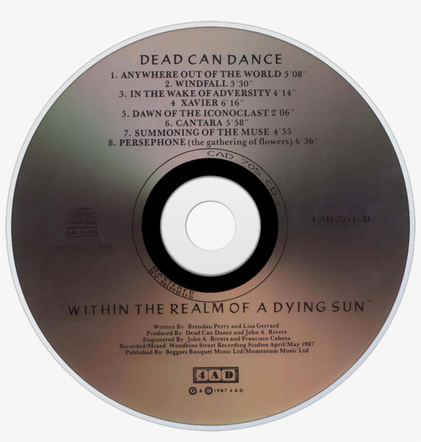 Dead Can Dance Within The Realm Of A Dying Sun Cd Disc - Dead Can Dance Within The Realm, transparent png #6438101