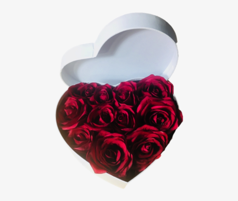 Fresh Red Roses In A Heart Box - British Columbia, transparent png #6438373