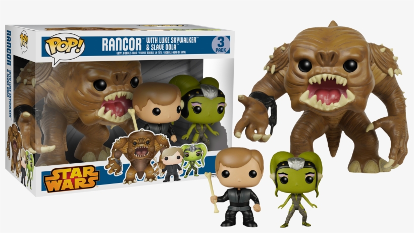 Rancor 6” Super Sized With Luke Skywalker And Slave - Funko Pop! Star Wars: Rancor With Luke, transparent png #6441589