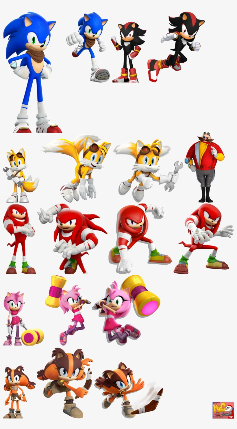 Click For Full Sized Image Character Portraits - Tomy Sonic Boom Buildable Figures - 12 Packs, transparent png #6442138