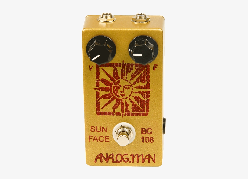 Analog Man Sun Face Bc 108c Fuzz With Top Mounted Jacks - Analog Man Sun Face 2-knob Fuzz Pedal, transparent png #6443087
