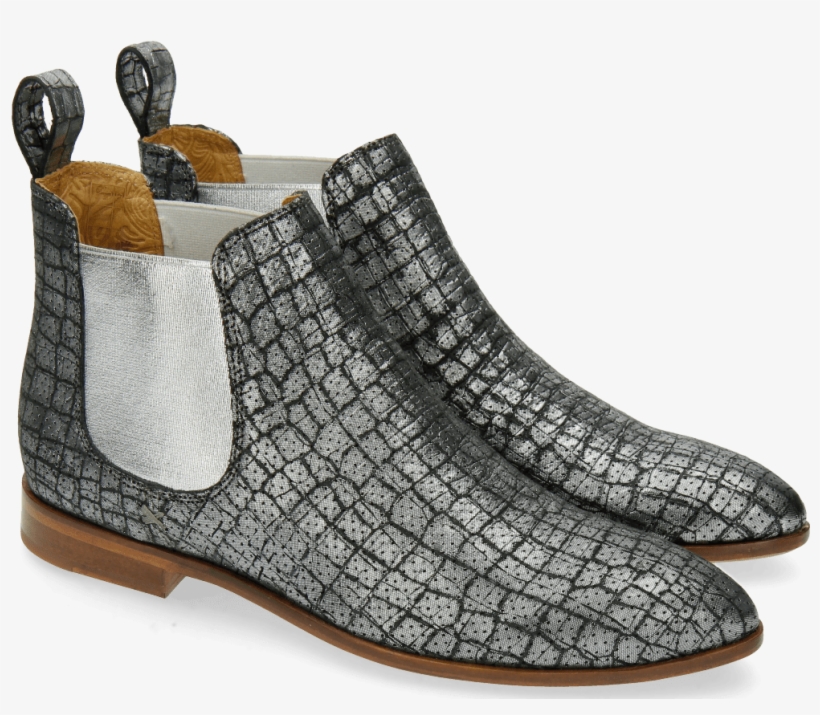 Bottines Jessy 1 Lambada Perfo Silver - Chelsea Boot, transparent png #6445200