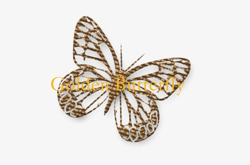 Cute Gold Butterfly Aluminum License Plate - Cute Gold Butterfly Shower Curtain, transparent png #6446346