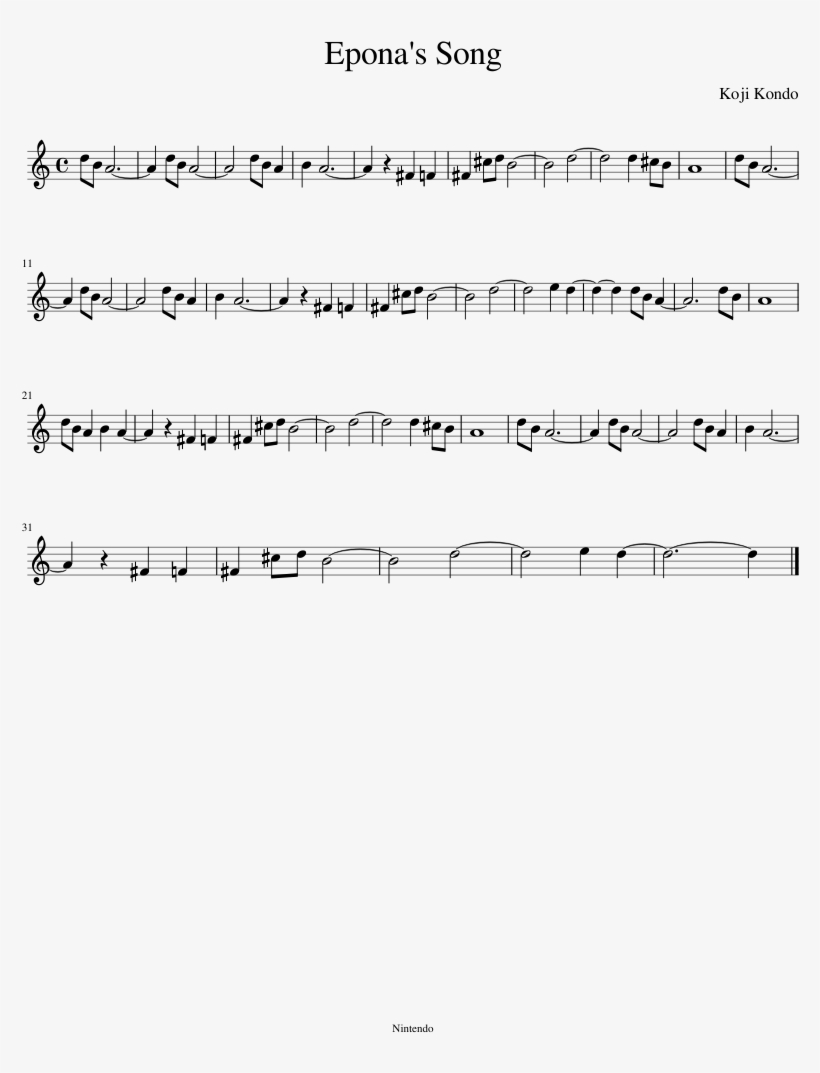 Epona's Song - Havana Trumpet Sheet Music, transparent png #6446741