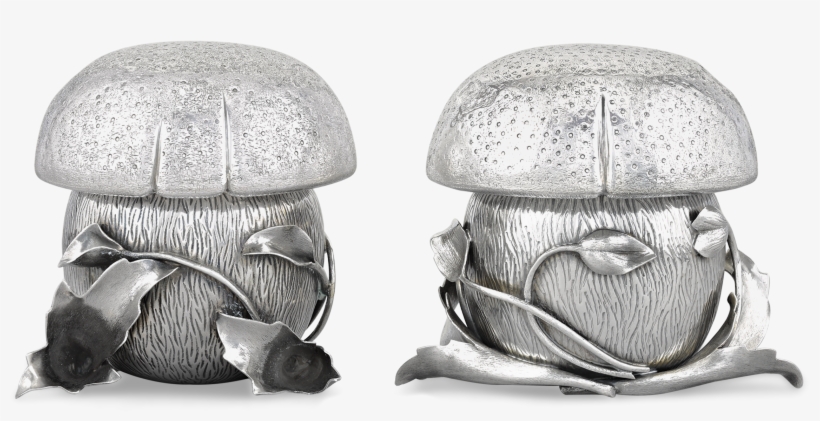 Buccellati Silver Mushroom Condiment Jars - Agaricus, transparent png #6449434