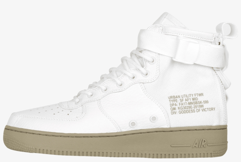 Nike Sf Air Force 1 Mid Ivory Olive - Sneakers, transparent png #6449915