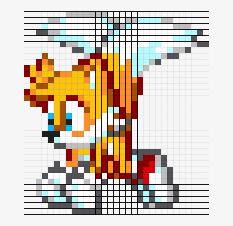 Tails Perler Bead Pattern / Bead Sprite - Tails Perler Bead Pattern, transparent png #6450306