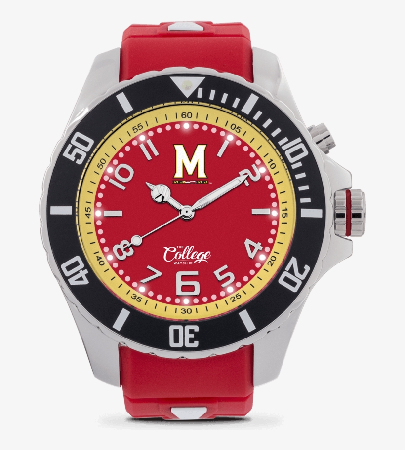 Maryland Terrapins College Watch Hands, Stainless Steel, - Rolex Submariner, transparent png #6452903