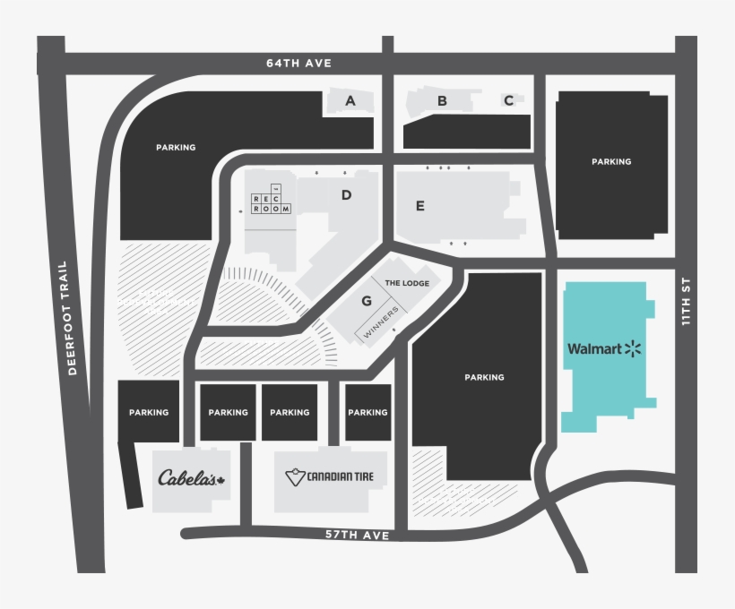 Walmart Supercentre Map - Deerfoot City, transparent png #6453665
