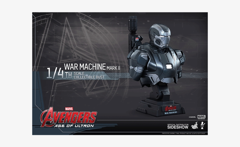 1 Of - Hot Toys Marvel Age Of Ultron War Machine Mark Ii 1:4, transparent png #6453817