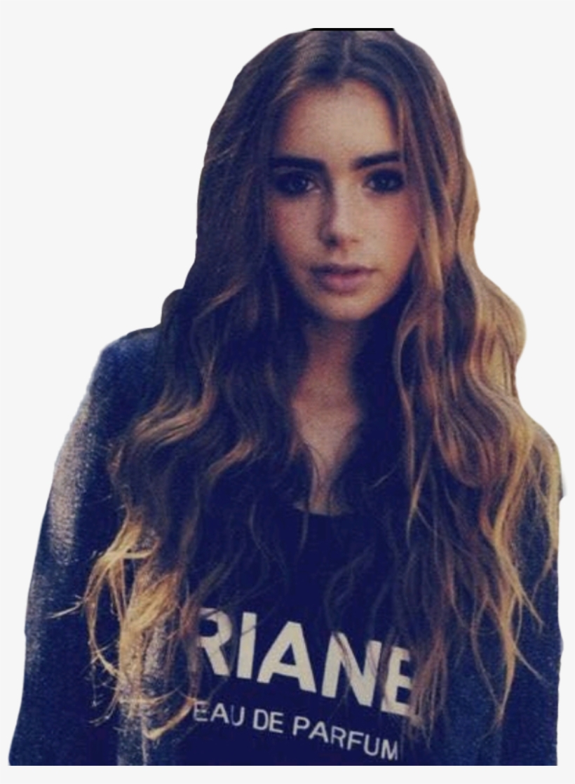 Report Abuse - Lily Collins Long Hair, transparent png #6454875