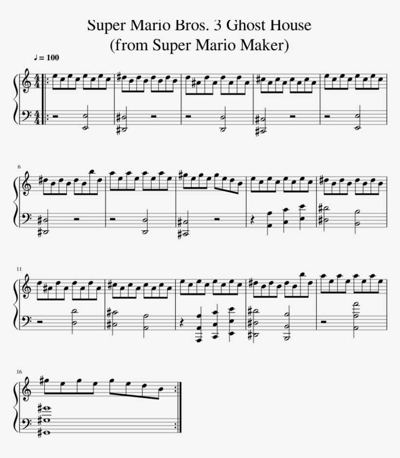 Super Mario Bros - Piano, transparent png #6455086