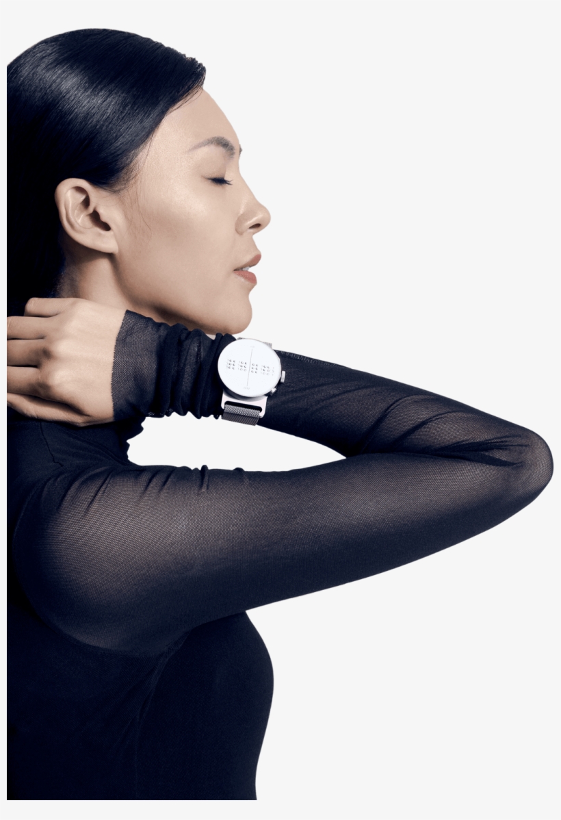 A Woman Wearing A Dot Watch On Her Wrist - Girl, transparent png #6456911