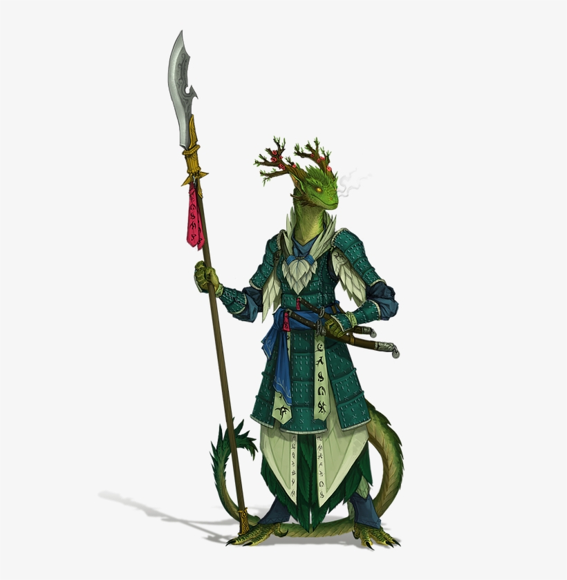 An Image Of A Green Scaled Female Dragonsworn Monk, transparent png #6456971