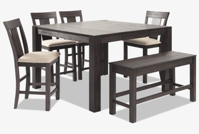 Summit 54" X 54" 6 Piece Counter Set With Storage Bench - Dining Room, transparent png #6459682