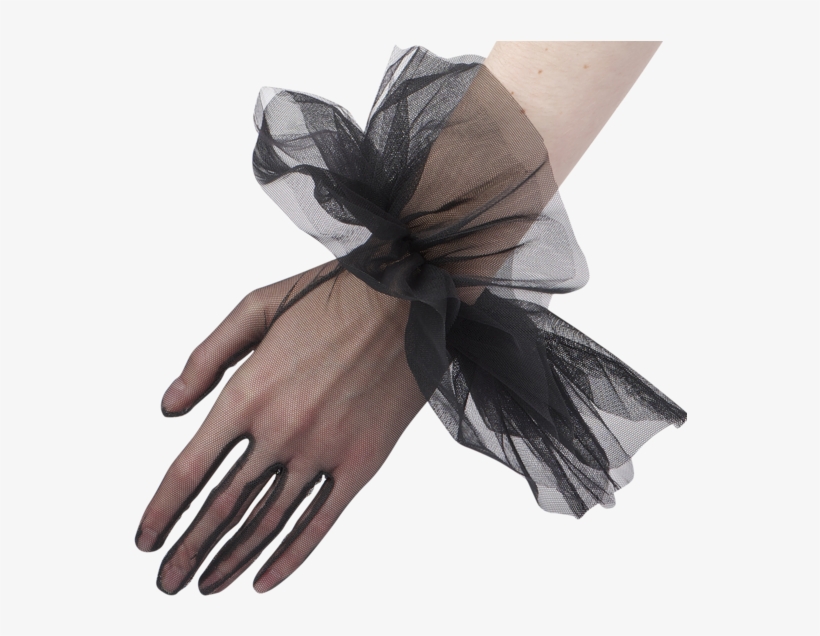 Evening Lace - Sheer Womens Gloves Black, transparent png #6461296