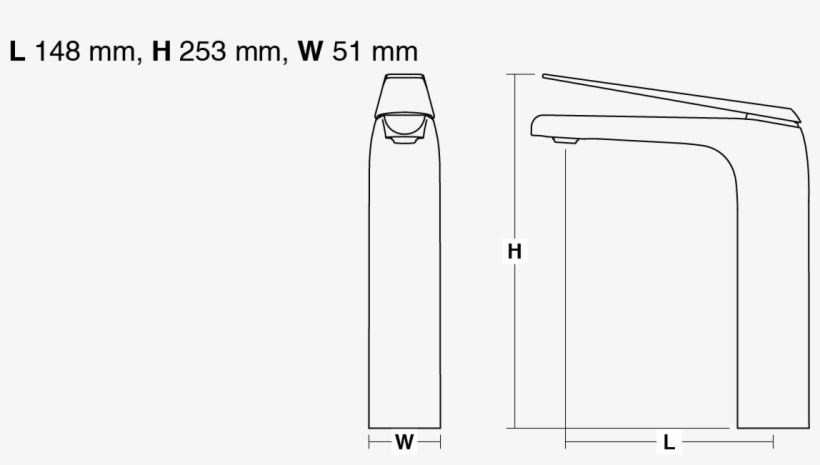 Avid Tall Single-lever Monobloc Basin Mixer, transparent png #6463269