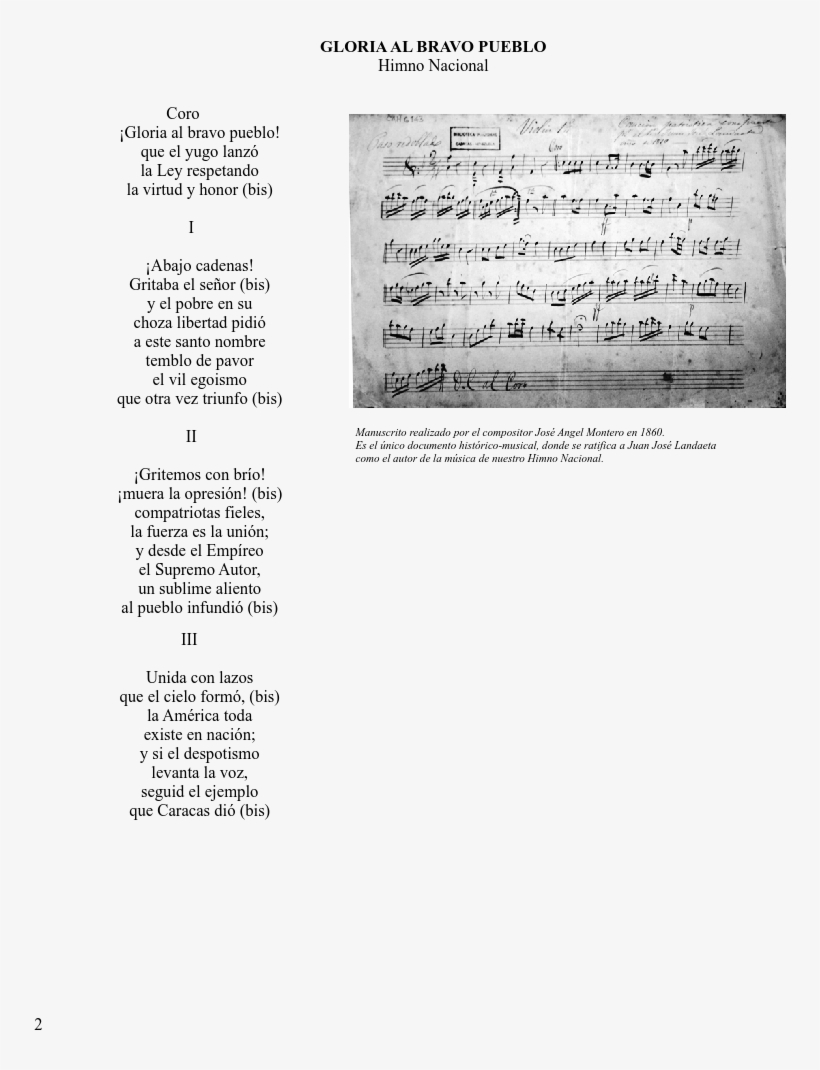 National Anthem Venezuela Download Page - Juan José Landaeta, transparent png #6465490