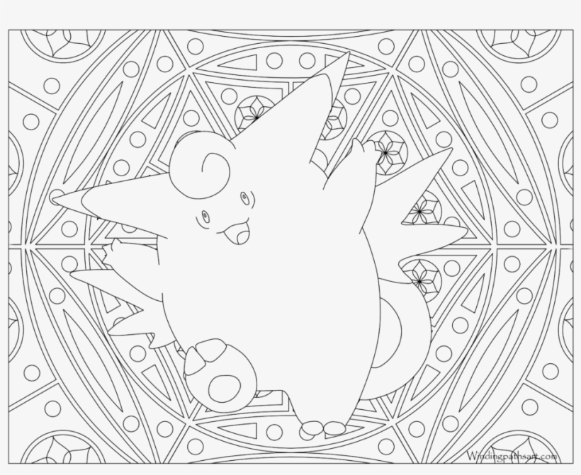 Adult Pokemon Coloring Page Clefable - Adult Pokemon Coloring Page, transparent png #6466922