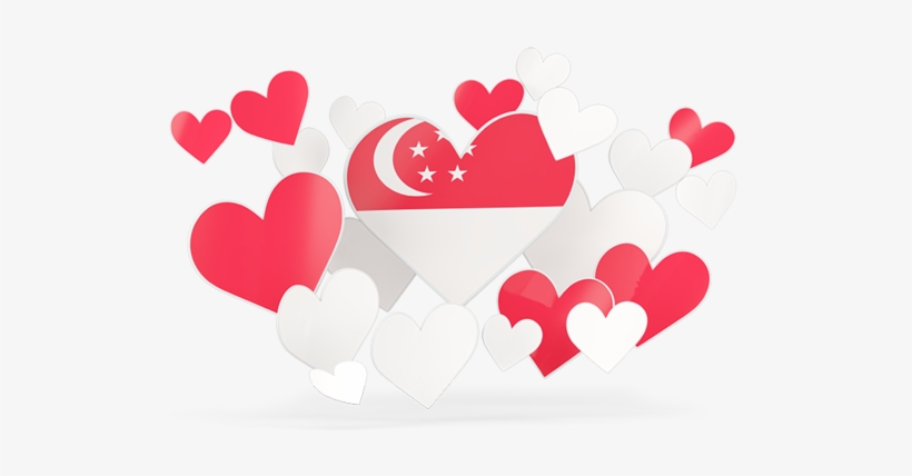 Illustration Of Flag Of Singapore - South African Flag Heart Shape Free, transparent png #6468428