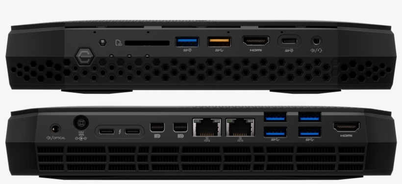 Nuc8i7hvk I/o Distribution Across Front And Rear Panels - Intel Nuc Hades Canyon, transparent png #6468493