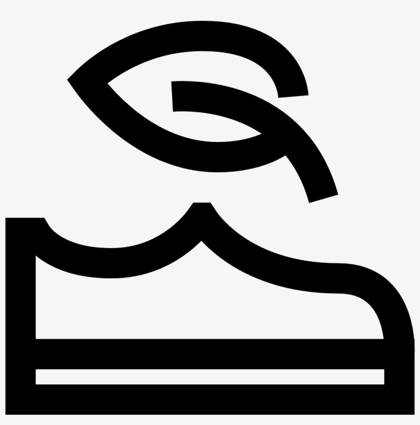 It's A Logo For Vegan Shoes With A Leaf Floating Above - Icon, transparent png #6473036