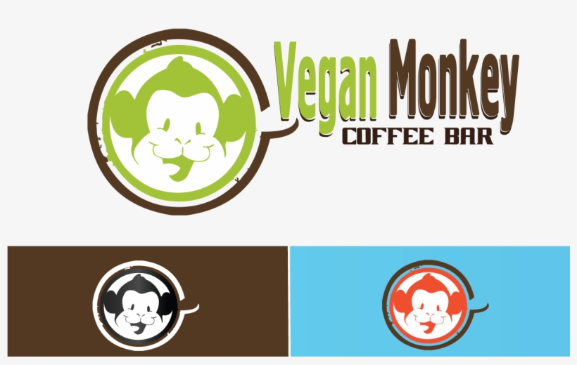 Logo Design By Dezign By Elite For Vegan Monkey Coffee - By Dezign, transparent png #6473794