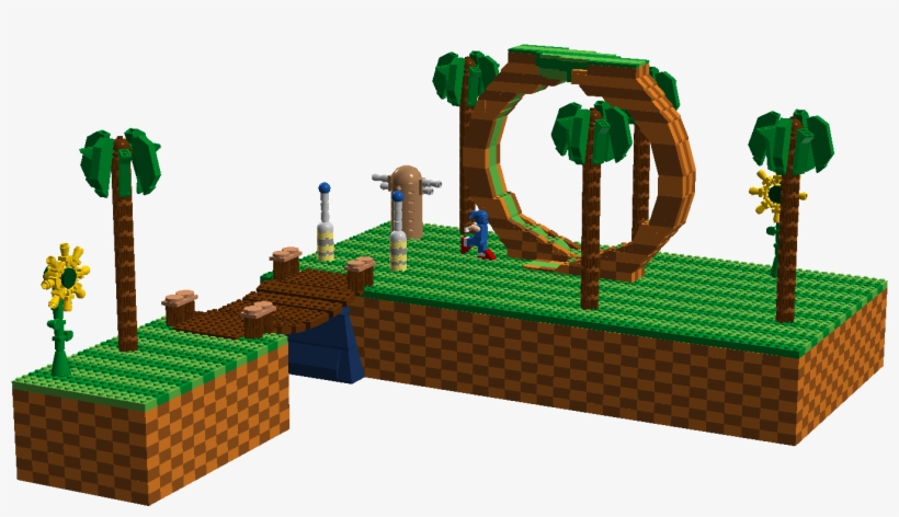 Sonic The Hedgehog - Lego Green Hill Zone, transparent png #6473917